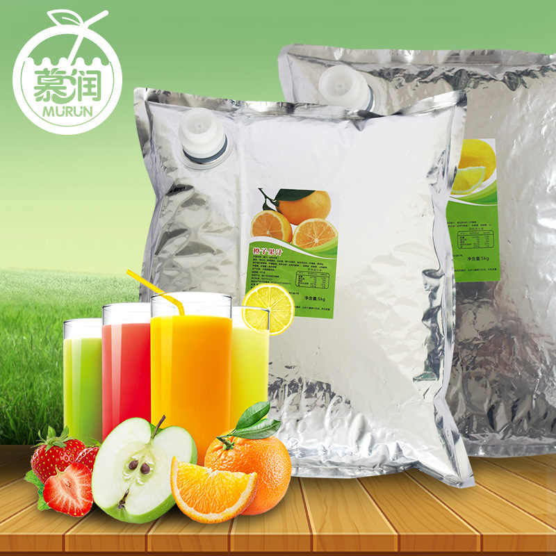 慕润 果浆自助餐厅奶茶店果汁机专用 5kg袋装浓缩果汁橙汁草莓汁