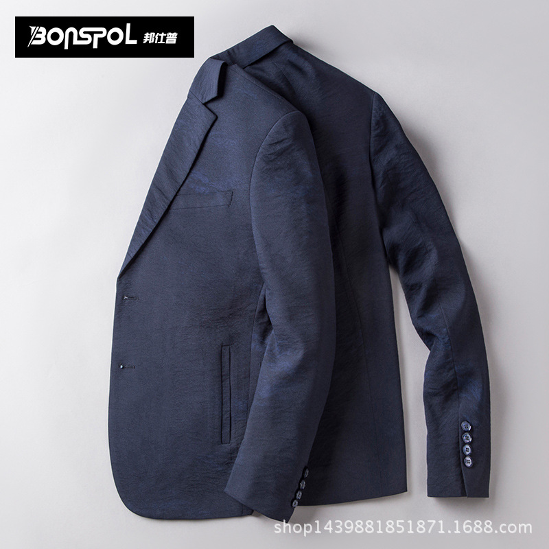 2018新款春装西服男上衣时尚休闲西装外套男士修身款单西小西装男|ru