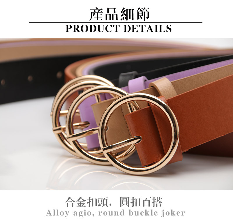 Women's Belt Round Buckle Casual Simple Women's Jeans Accessories Belt Wholesale Nihaojewelry display picture 4