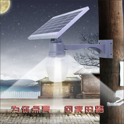 太阳能路灯小区一体化防水路灯LED庭院苹果型户外超亮抱臂路灯6W|ms