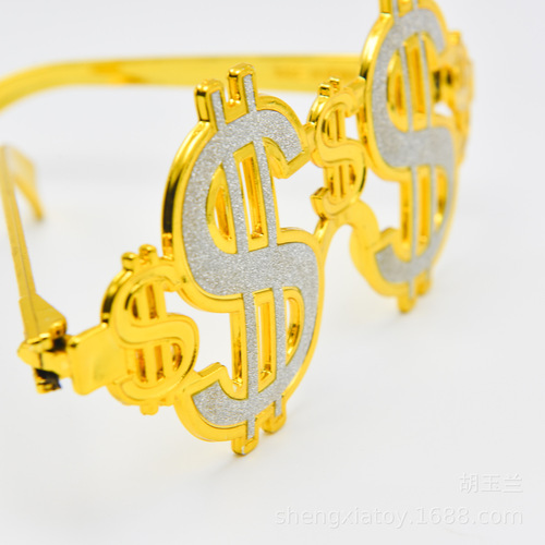 Cross-border electroplated dollar glasses toys Halloween stage party dress up cos props punk style dress-up artifact