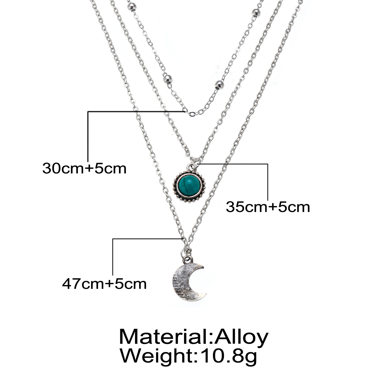 Fashion Jewelry New Necklace Multi-layer Retro Inlaid Real Stone Sweater Chain Wholesale Nihaojewelry display picture 1
