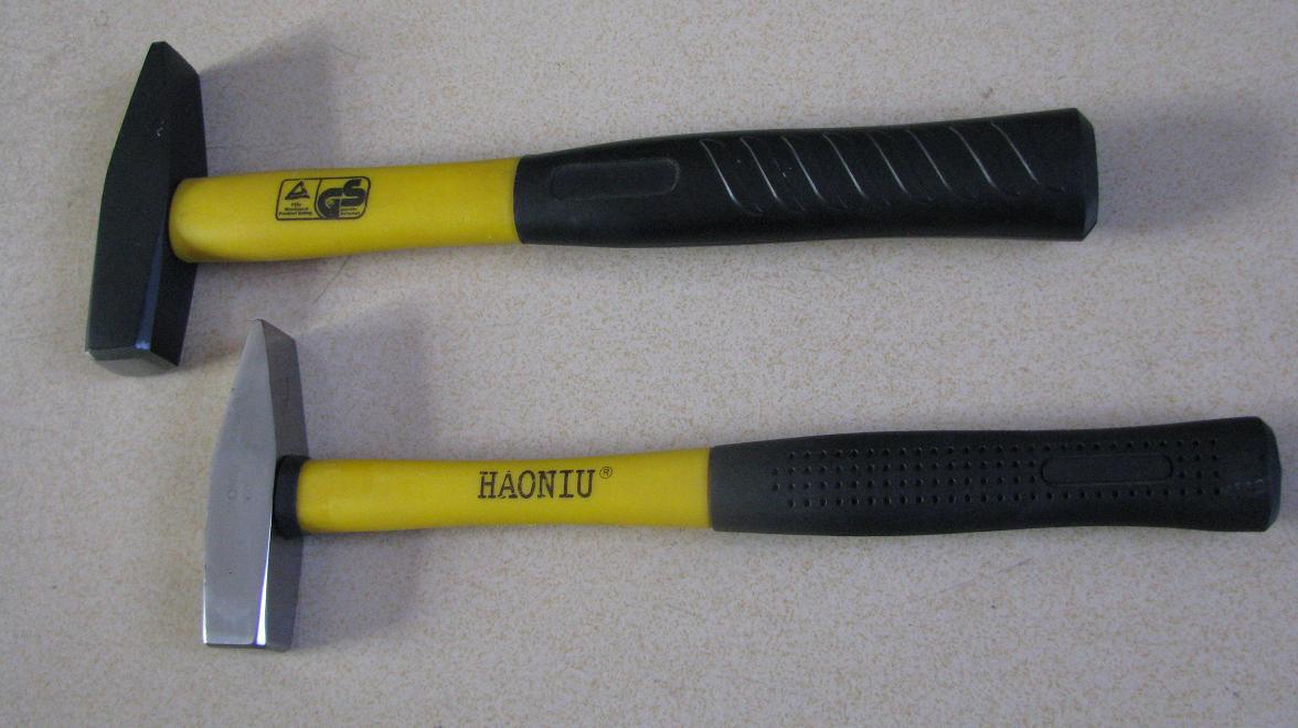 厂家生产加工45号碳钢锻打包塑柄钳工锤2000克