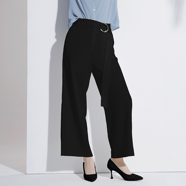 Fashion Broad-legged Trousers High Belt Tie Leisure Trousers 