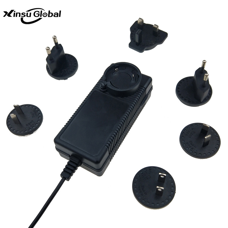 热销50.4V1A转换头充电器 可换插头充电器 多国通用插脚充电器