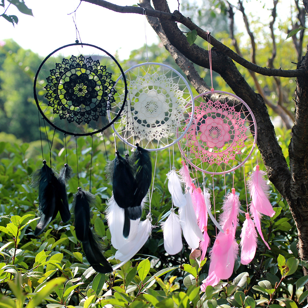 Simple and Fresh Home Decor Dreamcatcher Hook with Natural Feather Decoration and Hand-woven Design, 2022