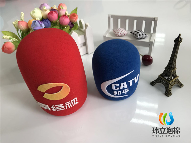 电视台专用植绒海  绵话筒套 圆型海绵网罩
