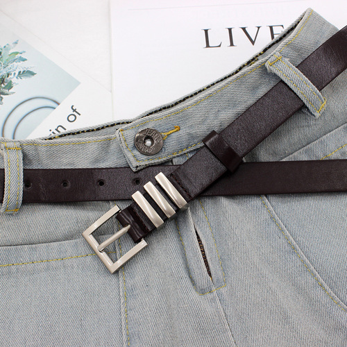 Women's Hong Kong style street fashion pin buckle two-piece belt student versatile fashion decorative jeans belt one piece drop shipping