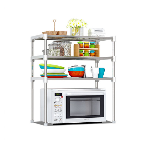 Solno Home Large Practical Floor-standing Iron Kitchen and Bathroom Shelf Partition Storage Rack 3 Shelves