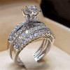 Accessory, fashionable set for beloved, wedding ring, jewelry, wish, European style