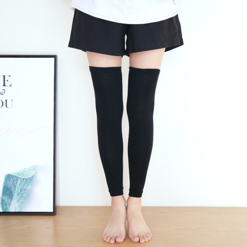 Autumn and Winter Straight Leg Knee Socks for Women, Cotton Knee-High Socks, Korean Style Warmth Protection Leg Socks, Solid Color Bunchy Socks