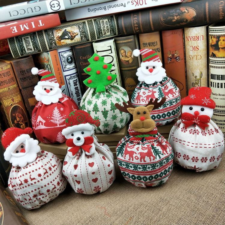 2018新款圣诞布袋平安夜雪人圣诞老人平安果包装袋圣诞节苹果袋|ms