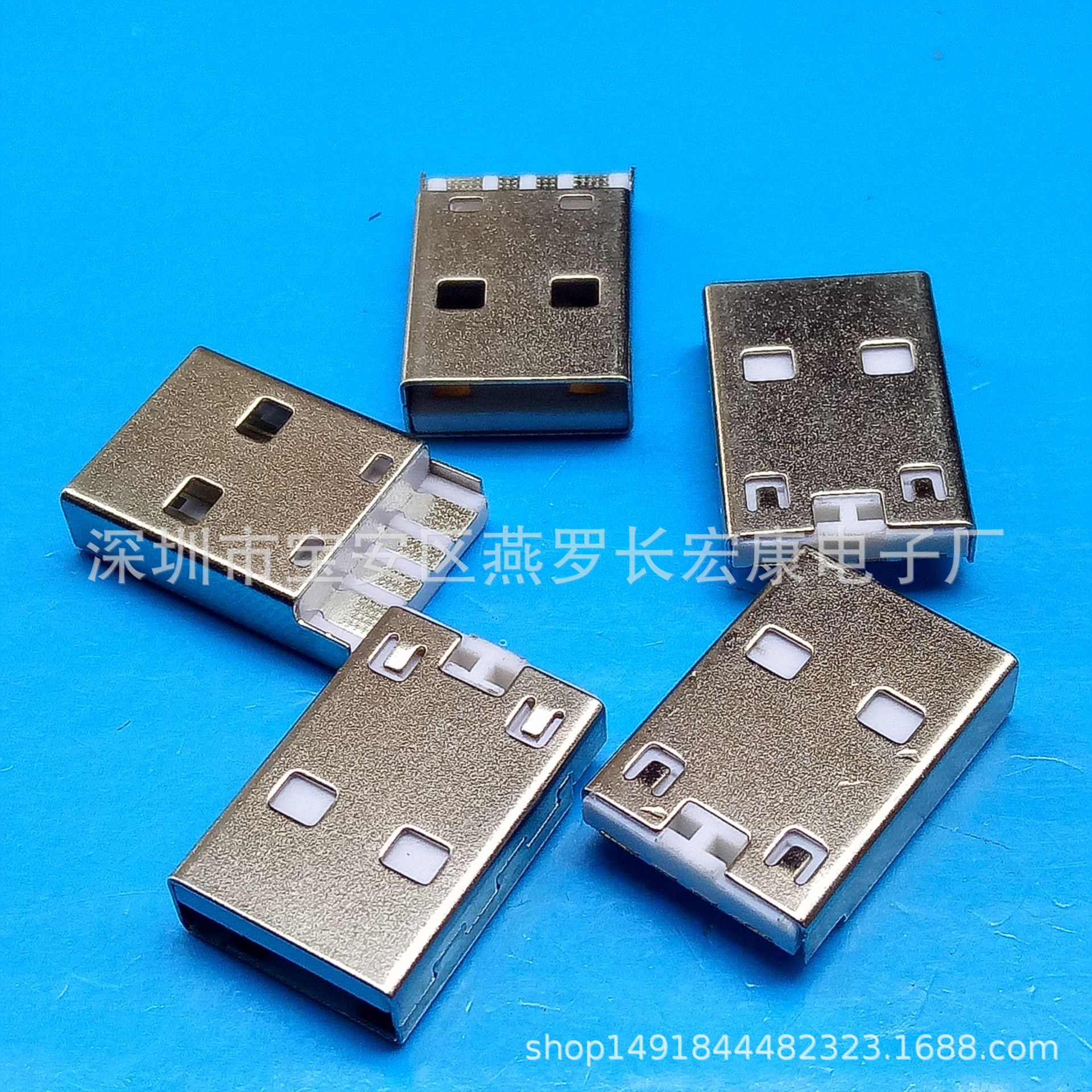 USB A公全塑双面插 不分正反插全塑A公 USB 全塑双面插公头白胶-阿里巴巴