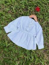 外贸原单女童衬衣 2018新款波点小清新收腰娃娃装衬衣