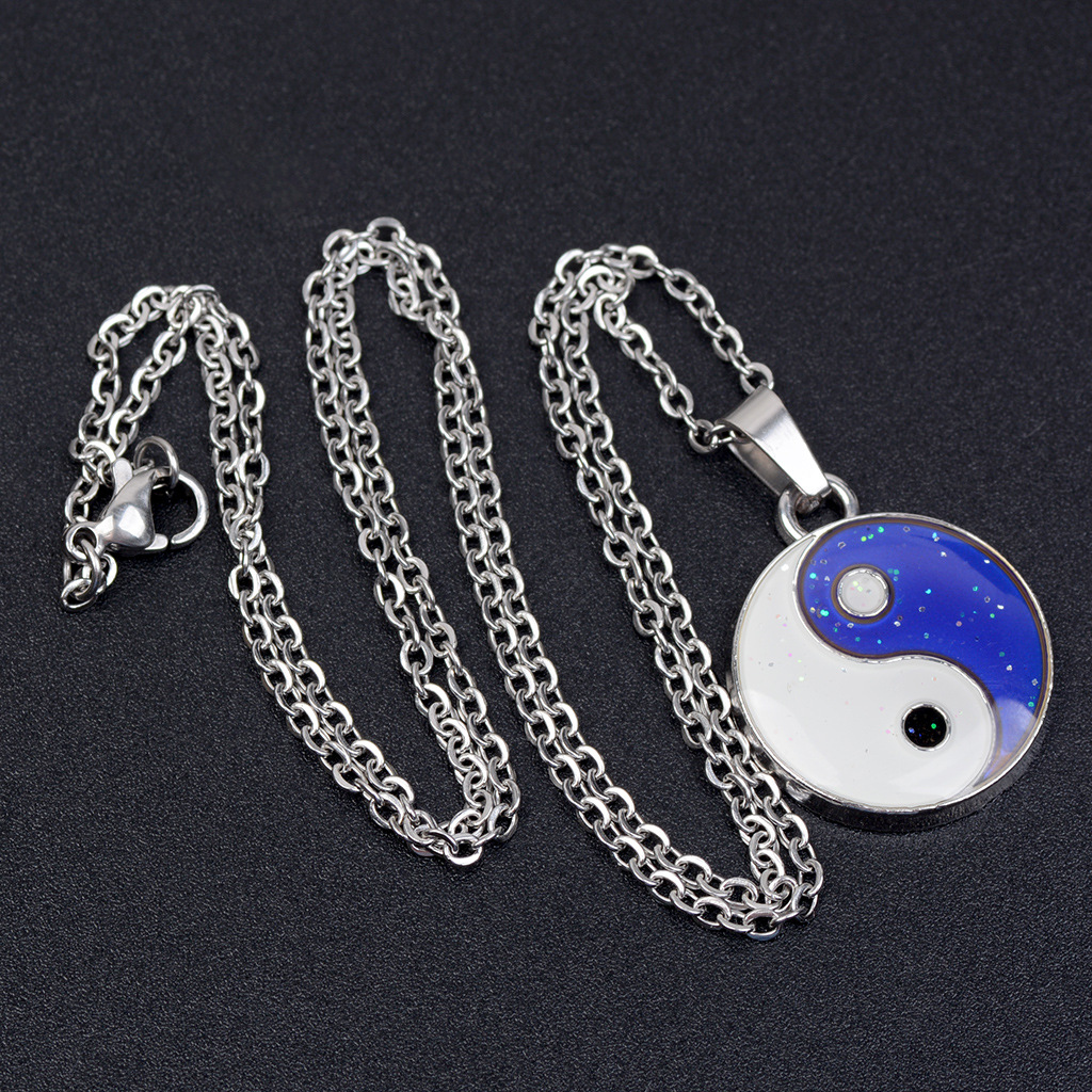 White-Plated K Plating Material Wholesale Jewelry Ethnic Style Geometric 201 Stainless Steel Zinc Alloy White-Plated K Epoxy Necklace