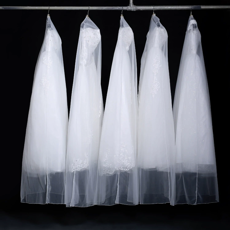 1,8 м свадебное платье пылезащитный чехол сетчатая крышка удлиненная изготовленная на заказ Свадебная крышка прозрачный пылезащитный мешок логотип для печати