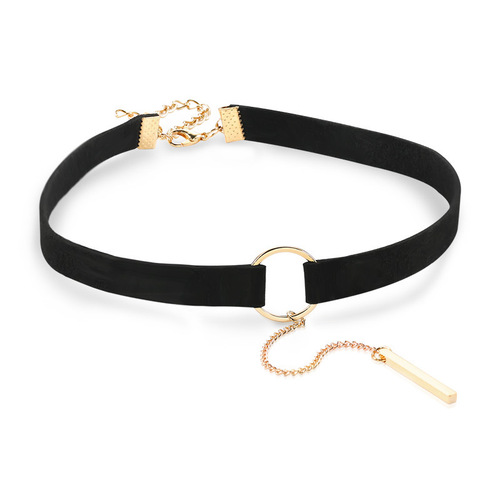 Personal Style Black Lockchain Short Length Korean Neck Accessory Jewelry Necklace for Girls Students Simple Collar Necklace