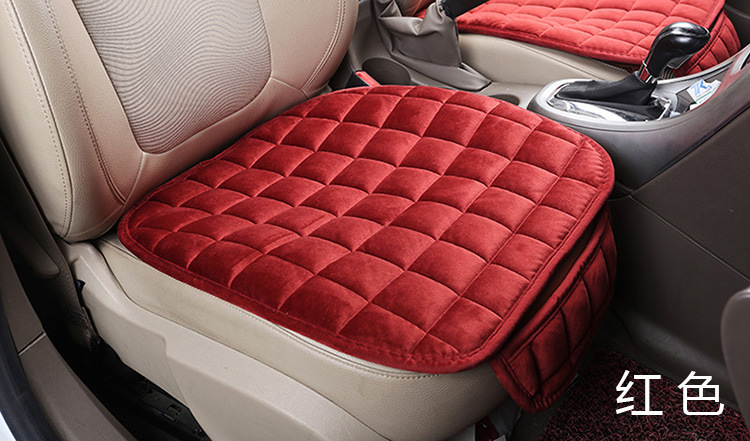 Daifa wholesale car seat cushion winter plush monolithic short wool seat cushion three-piece set thick warm rear wool cushion