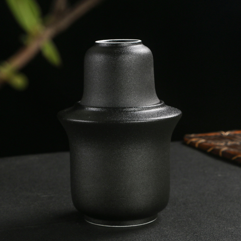 仿古家用可定制白酒酒器陶瓷黄酒温酒具黑陶清酒酒具日式酒具套装|ms