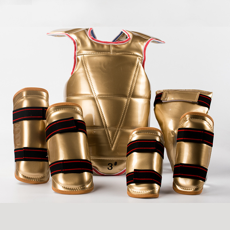 Taekwondo protective clothing Five-piece suit adult children match Fight combat Muay Thai major sports match equipment