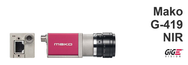 Mako G-419B NIR相机　　AVT 瑷荔德 近红外千兆网相机　　