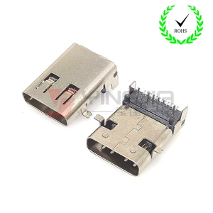 Розетка USB C, материнская плата TYPE-C, 24P SMT+DIP, передняя и задняя вилка, длинный корпус, 11,9 патч-контактов
