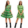 Christmas Dress digital print women's dress slim fit middle sleeve dress
