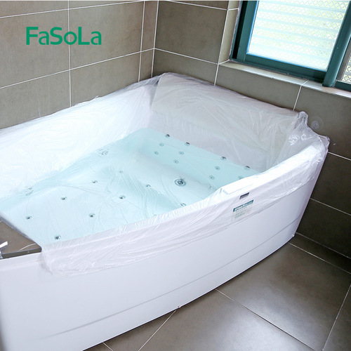 FaSoLa Travel Hotel Extra Thick Plastic Film Bathtub Bath Cover Disposable Bath Bag Bath Bag