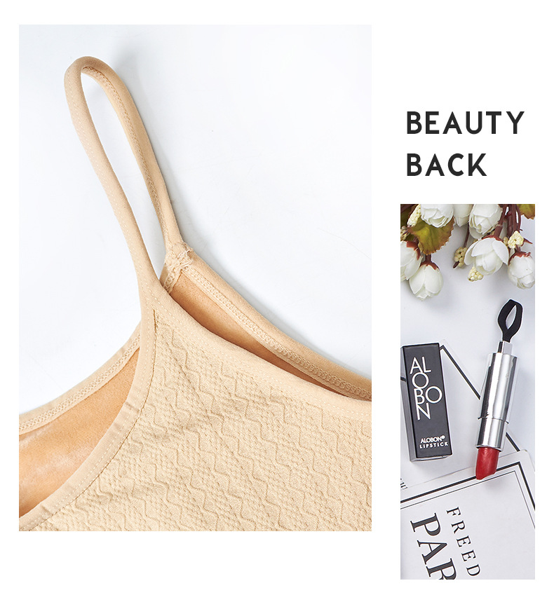 Warm halter top, women's fleece thickened base layer, winter shaping, twisted underwear, slimming top, seamless detail image 9