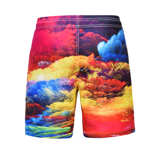 New Seven-color Cloud Printed Beach Trousers Fast Drying and Loose