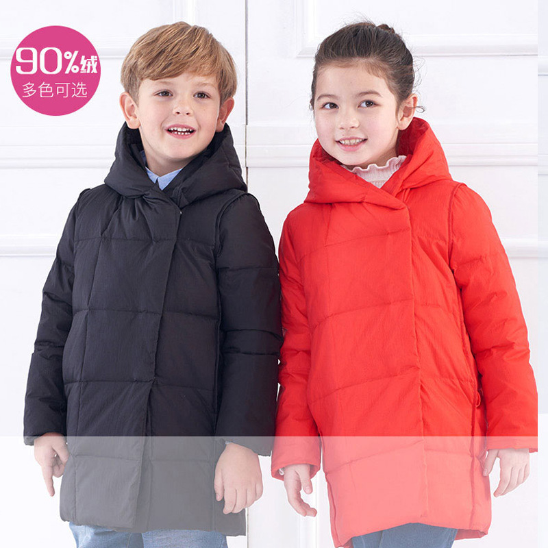 2018品牌秋冬加厚款儿童中大童羽绒服90%白鸭绒男女宝宝外套批发