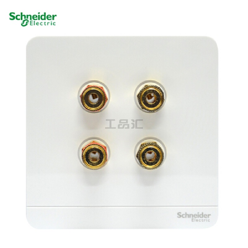 施耐德 双联音箱连接座,镜瓷白；E8332SC_WE_C1