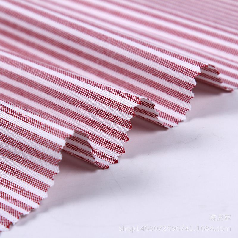 涤棉条纹牛津纺cvc色织牛津纺条纹衬衫面料