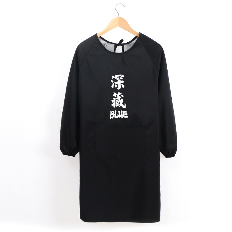 Creativo hogar cocina impermeable a prueba de aceite de manga larga delantal coreano moda adulto mono ropa de trabajo de las mujeres logotipo personalizado