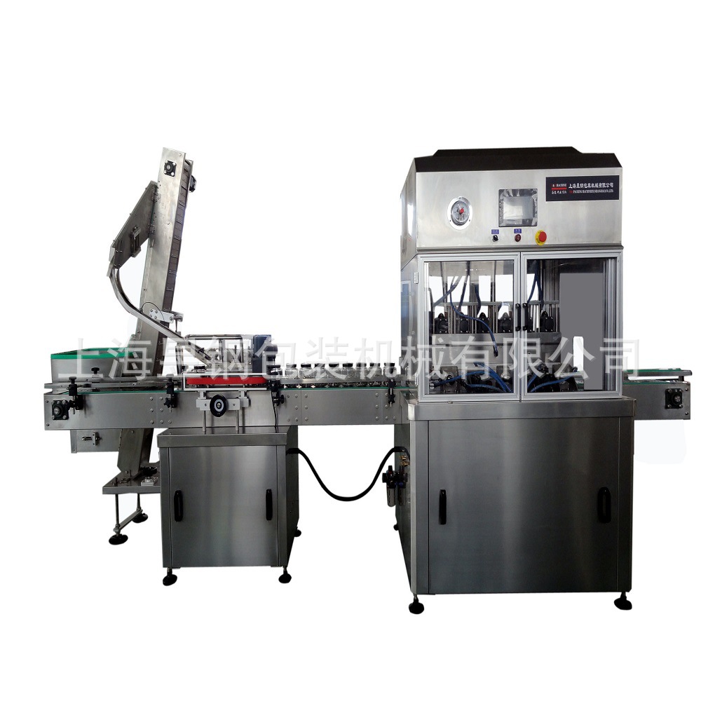 上海昱钢机械 六头全自动玻璃瓶抽真空旋盖机