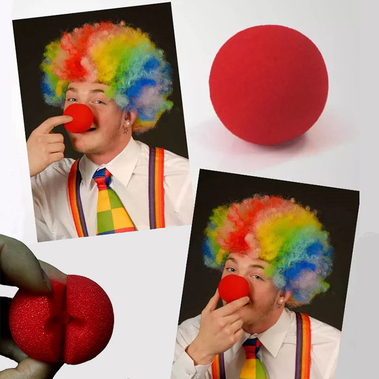 高弹海绵球cosplay万圣节道具派对用品小丑配饰搞笑红色鼻头鼻zi