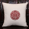 Pillow, sofa from natural wood, cotton and linen, with embroidery, custom made