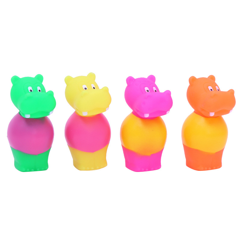 Mascota perro vinilo juguete simulación hipopótamo sonido gato y perro sonido mordedura-resistente juguete perro inteligencia juguete