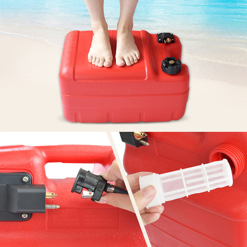 A 24-liter fuel tank, Yamaha Sea Diver inflatable boat, outboard engine, external, spare fuel tank