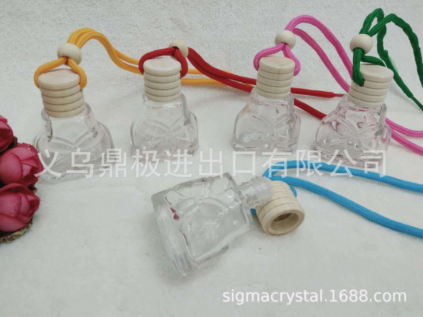 FX204玻璃香水瓶挂件空瓶 精油瓶空瓶10ml 玻璃瓶木头盖现货