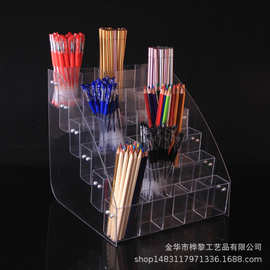 笔架 亚克力笔展示架 文具店笔架铅笔眉笔中性笔圆珠笔收纳盒