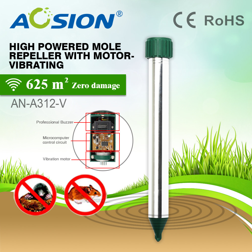 奥讯户外声波震动铝管无毒无害低能耗驱鼠器4XD号电池供电