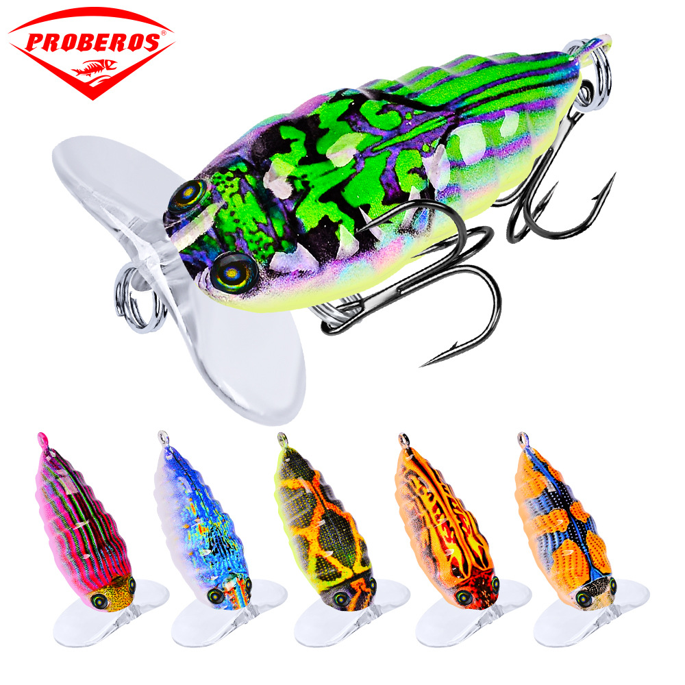 Small Jitterbug Fishing Lures Hard Plastic Baits Bass Trout Fresh Water Fishing Lure