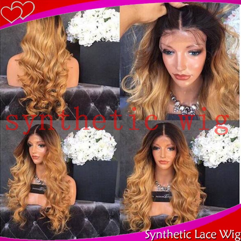Three-color gradient gold baby hair half hand-woven lace wig stock foreign trade export whole wig