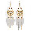 Retro accessory, beach earrings with tassels, European style, boho style, wholesale