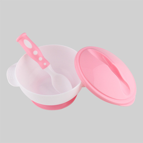 Baby suction cup bowl, children's tableware, food bowl, baby learning bowl, spoon training spoon set