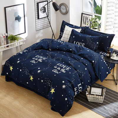Manufactor Direct selling Home textiles wholesale Simplicity Twill Brushed Four piece suit Botany Cashmere Cotton sheet Quilt cover One piece On behalf of