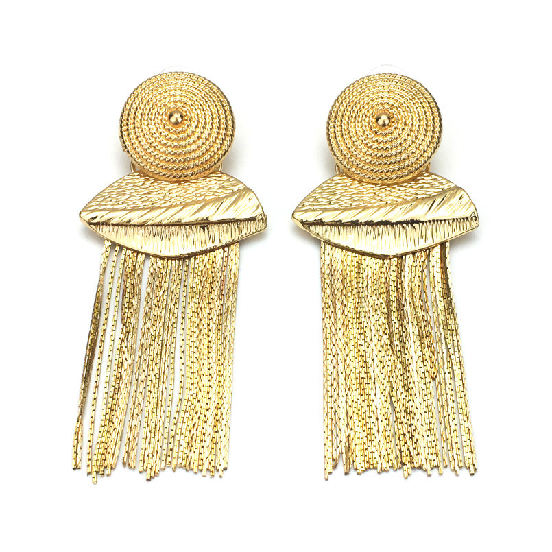 Retro Round Tassel Alloy Plating Women's Drop Earrings 1 Pair display picture 4