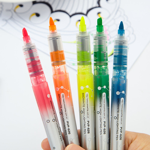 Baixue fluorescent pen color straight liquid marker marker pen multi-color pen 626 student supplies ten colors optional