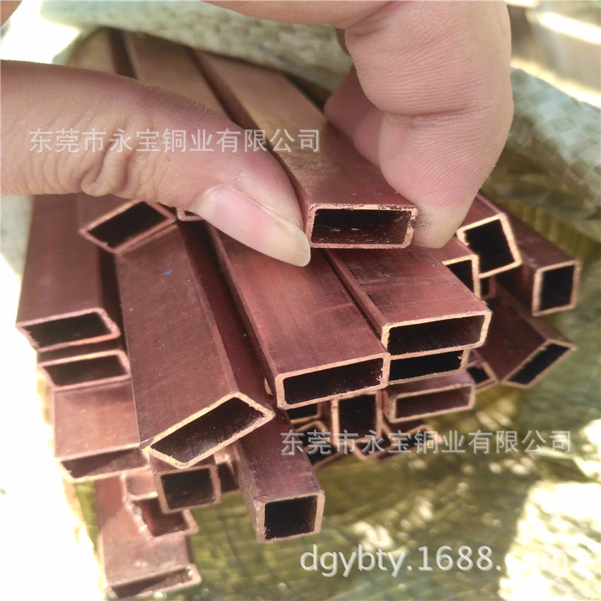扁管家具紫铜管专业生产 C1100硬态紫铜方管50*50 80*80 10*30mm
